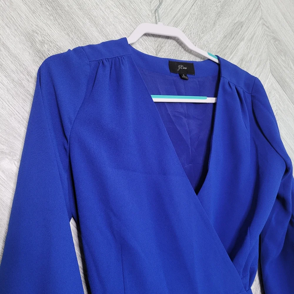 J Crew 365 Crepe Wrap Dress In Royal Blue 6 - Picture 9 of 14